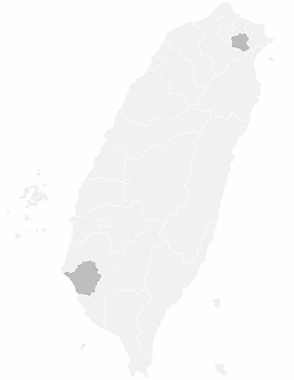 Nangang and Tainan map